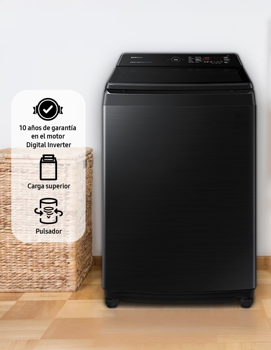 Lavadora Samsung 19 kg automática carga superior WA19CG6746BVAX