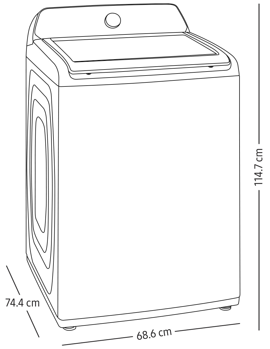 Lavadora Samsung 22 kg automática carga superior WA22C3543GW/AX