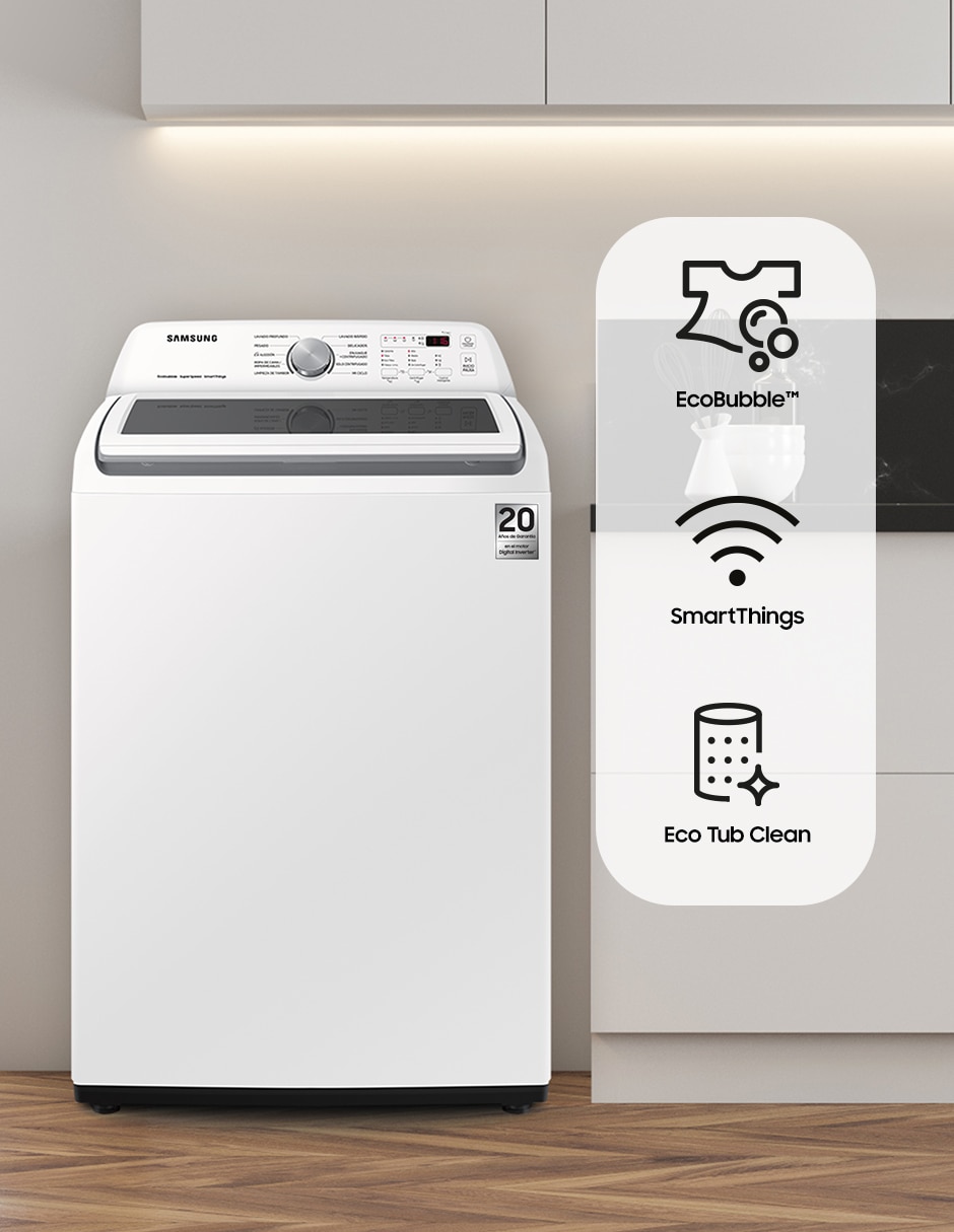 Lavadora Samsung 22 kg automática carga superior WA22C3543GW/AX