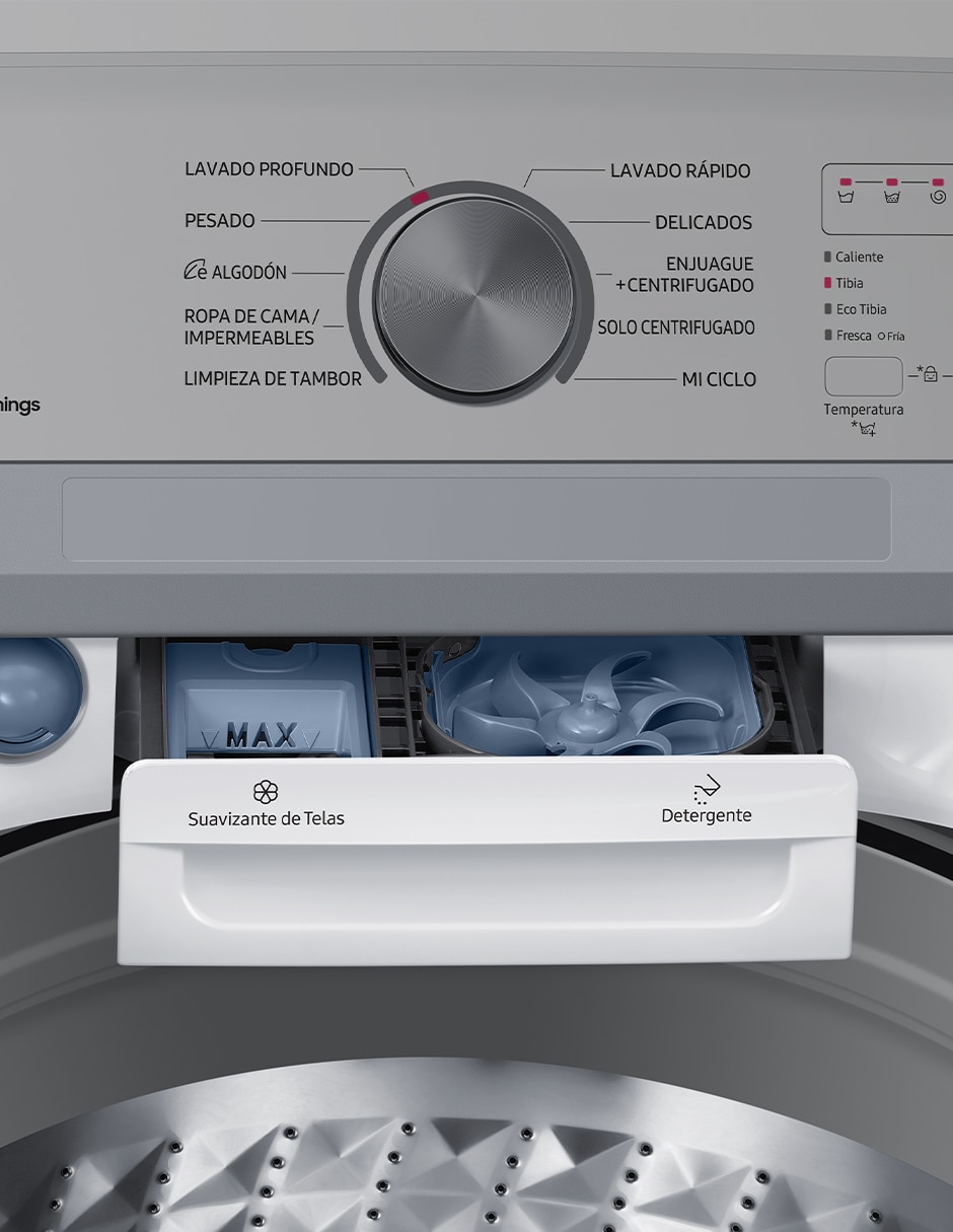 Lavadora Samsung 22 kg automática carga superior WA22C3543GW/AX