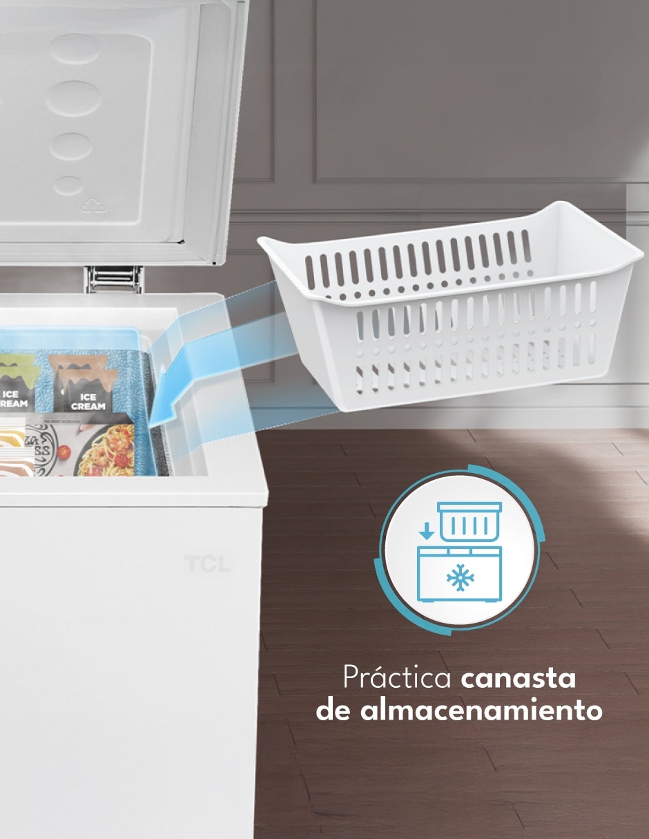 Congelador Tcl TCF07W deshielo manual con drenaje 7 pies cúbicos