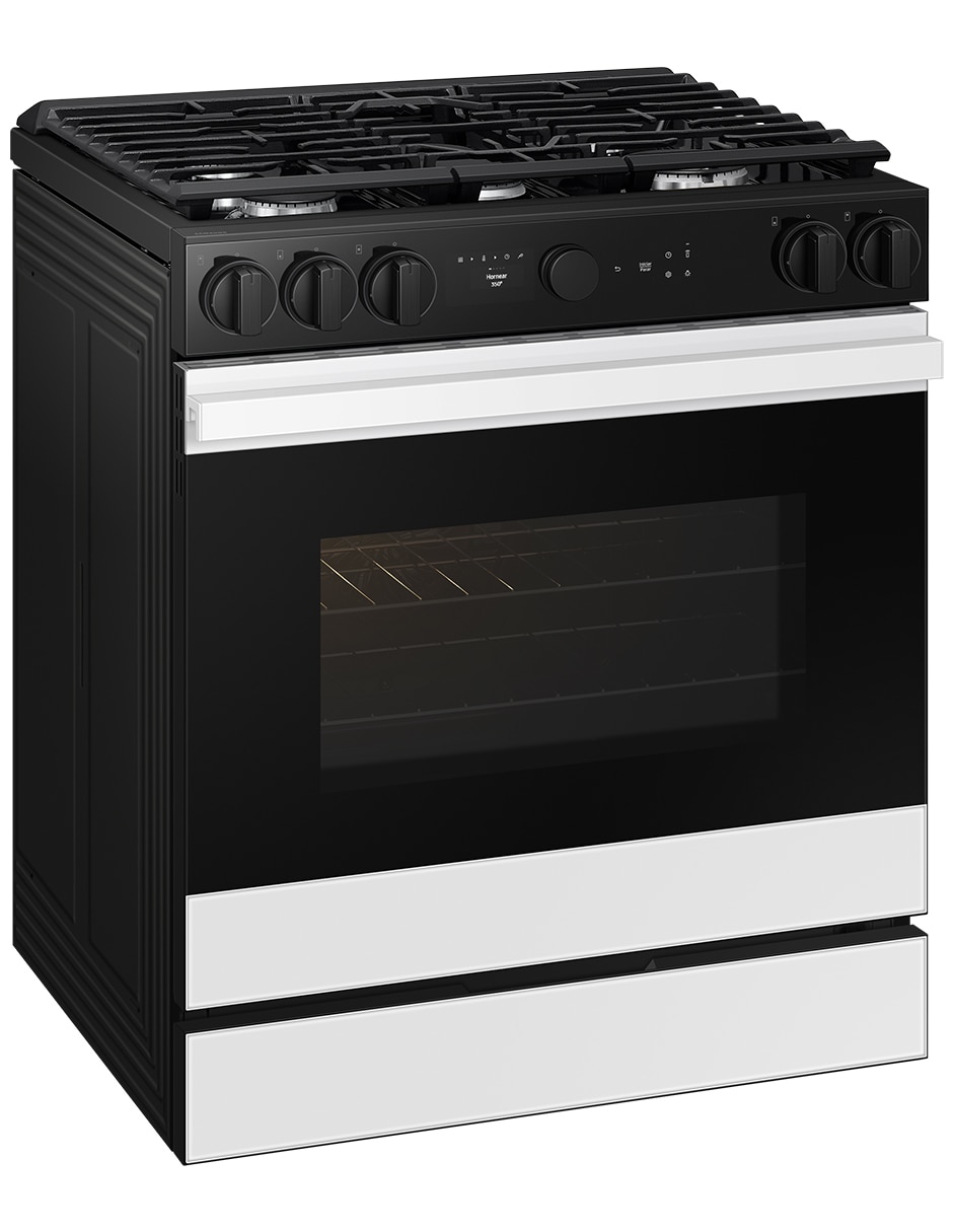 Combo estufa de piso a gas natural/lp Samsung 76.1 CM F-NSG85012NK36 de 5 quemadores + campana