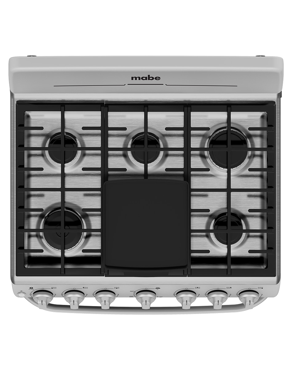 Combo estufa de piso a gas LP 76 cm EM7659BFIS3CMP76 de 6 quemadores + campana 9