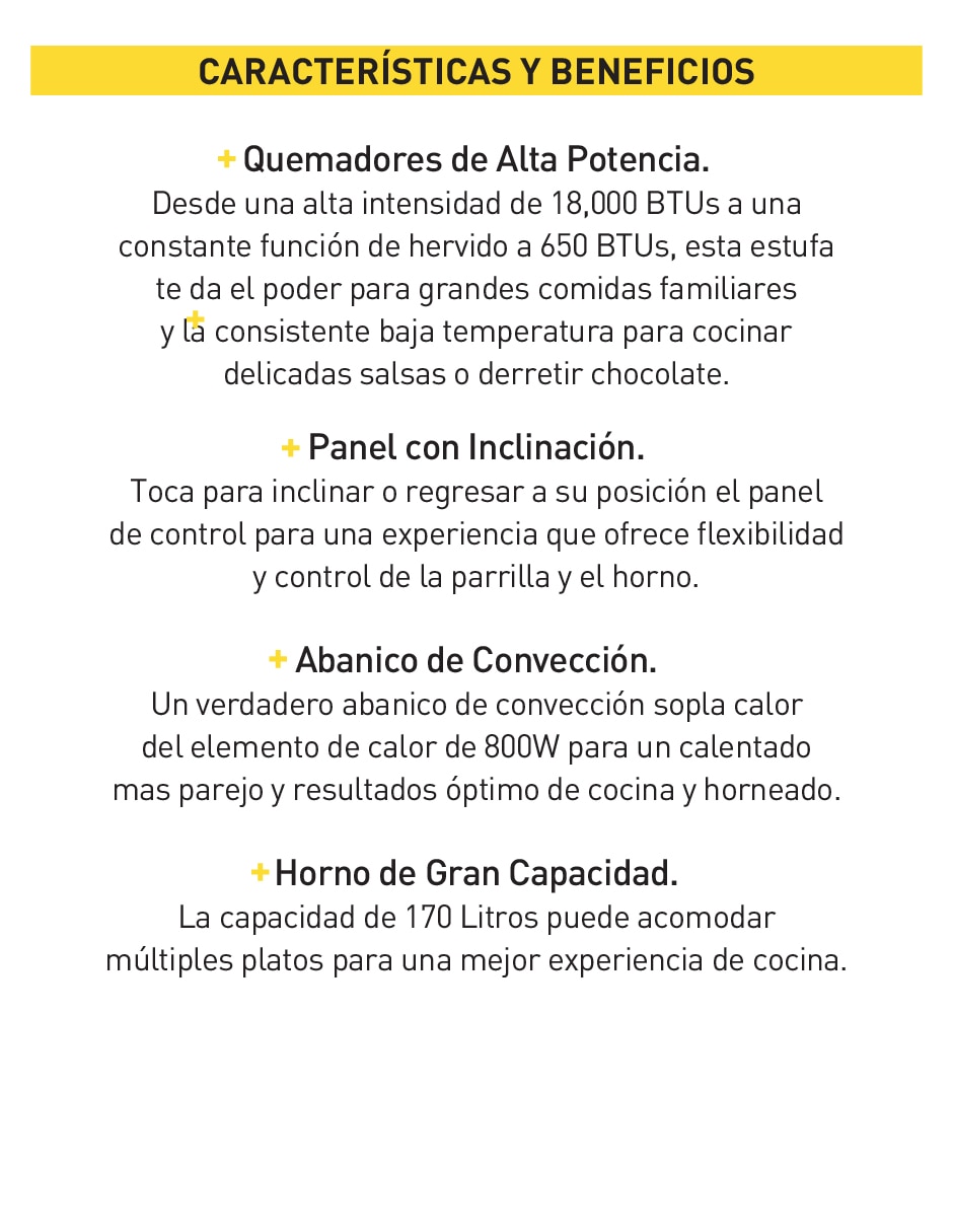 Estufa de piso a gas lp 90 cm TRG3601LP de 6 quemadores