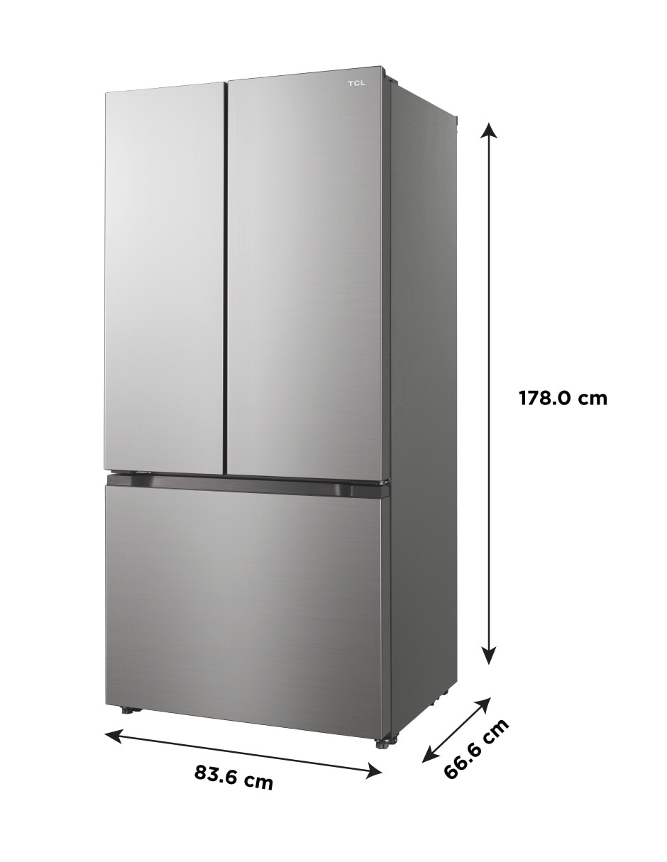 Refrigerador french door Tcl 18 pies cúbicos inverter y no frost TFR18SI