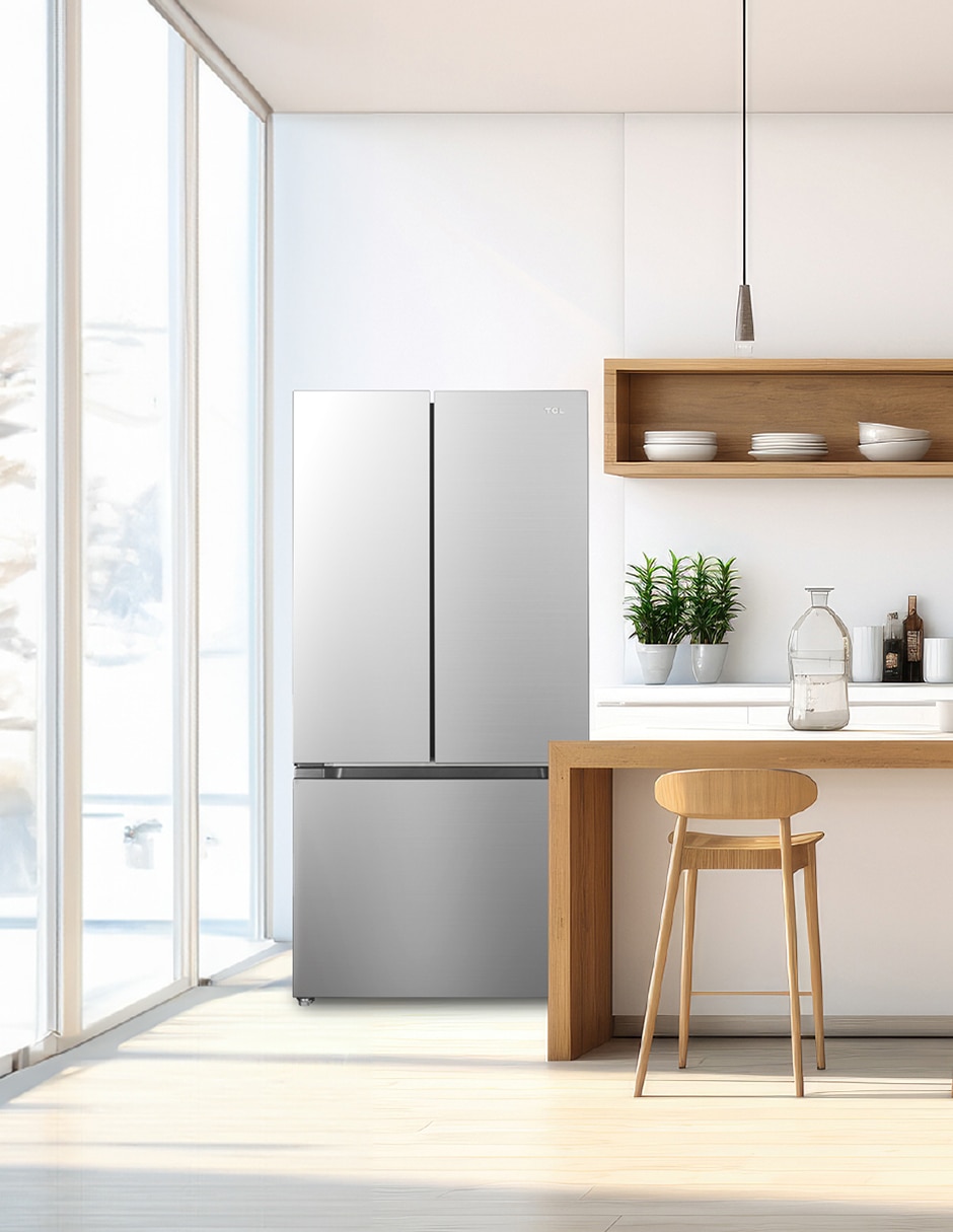Refrigerador french door Tcl 18 pies cúbicos inverter y no frost TFR18SI
