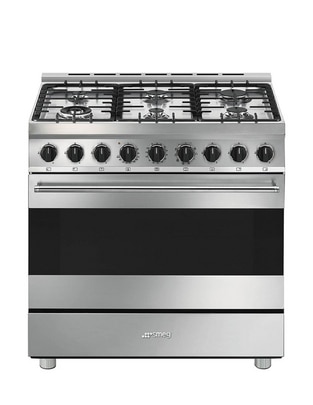 Estufa de piso a gas natural/lp Smeg Mista 90 cm B91GMX2 de 6 quemadores