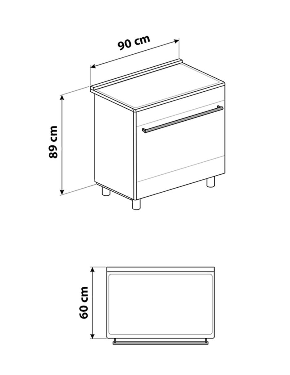 Estufa de piso a gas natural/lp Smeg Mista 90 cm B91GMX2 de 6 quemadores