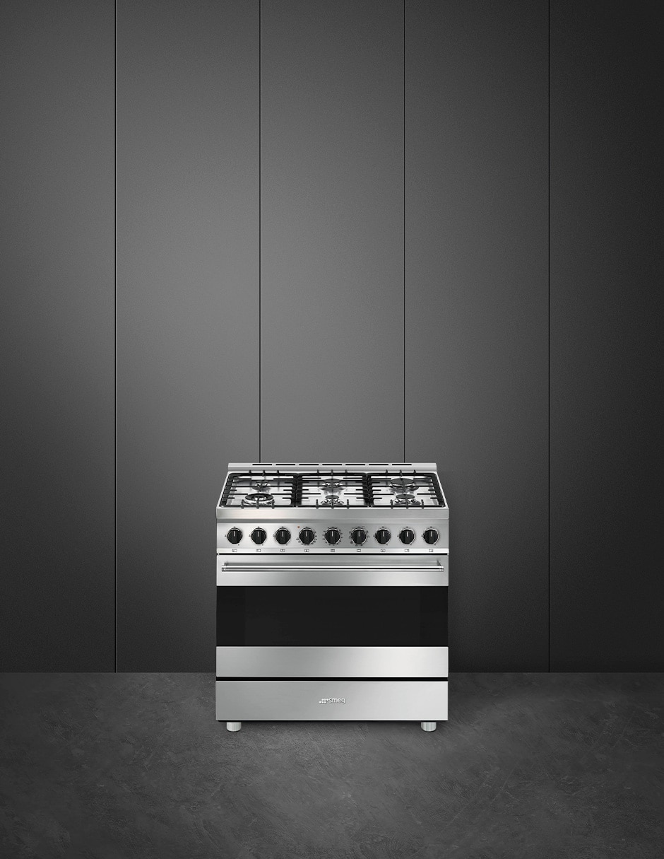 Estufa de piso a gas natural/lp Smeg Mista 90 cm B91GMX2 de 6 quemadores