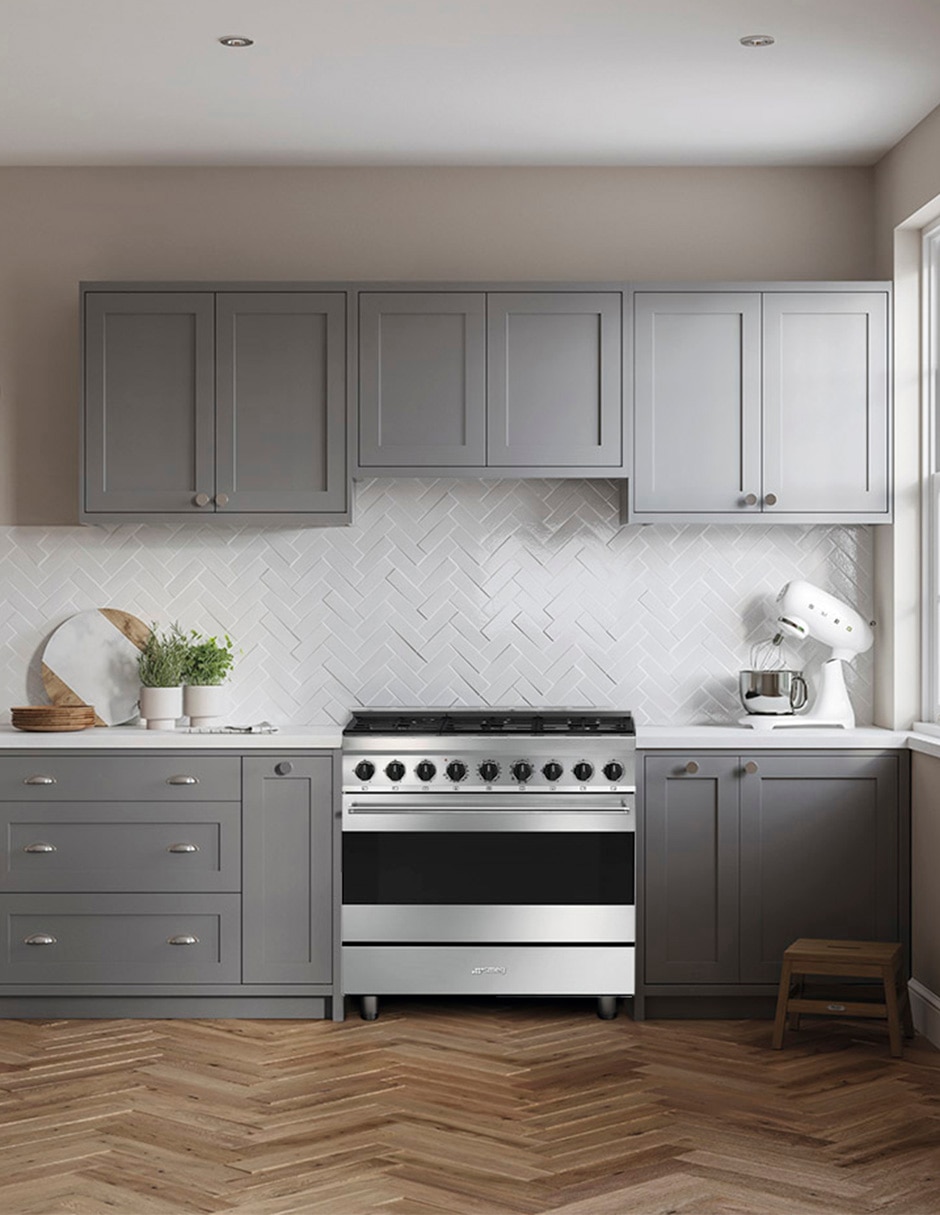 Estufa de piso a gas natural/lp Smeg Mista 90 cm B91GMX2 de 6 quemadores