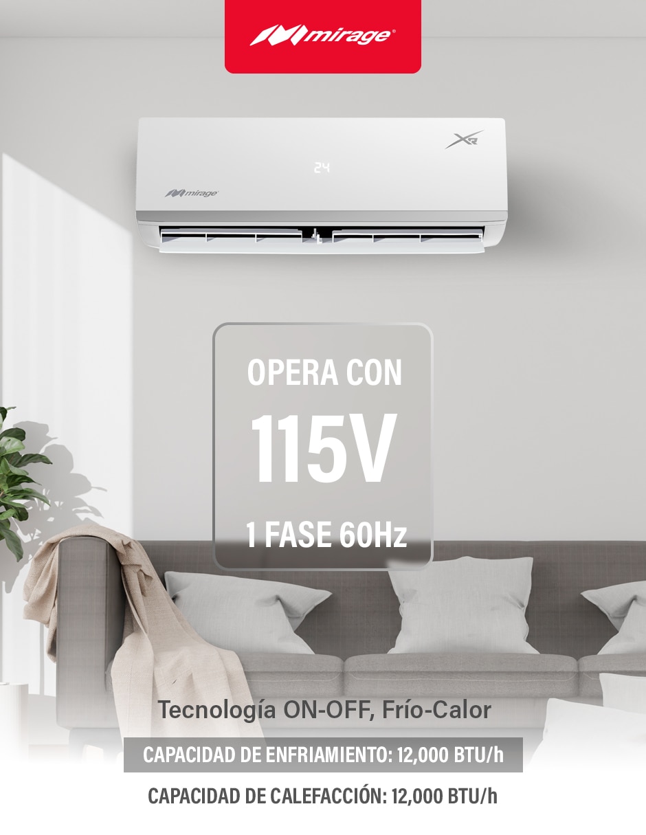 Aire acondicionado mini split Frío y calor 12000 BTU SETCXC120T 6