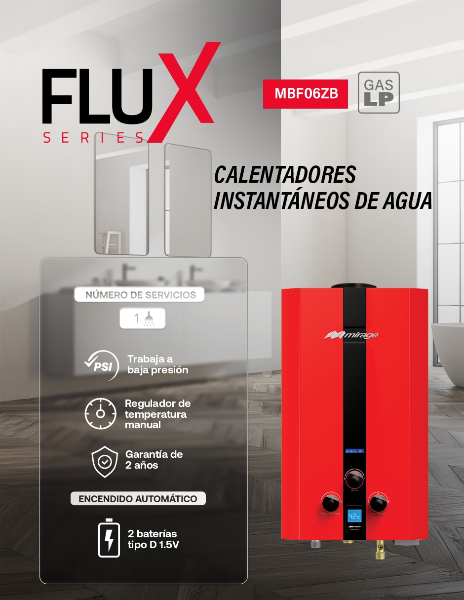 Calentador de paso MBF06ZB 6 L Gas LP 6