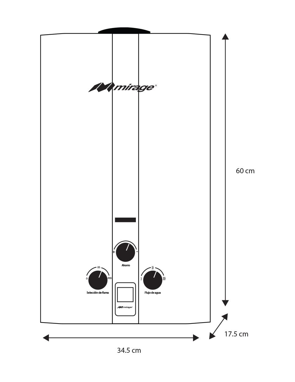 Calentador de paso MBF10BB 10 L Gas LP 9