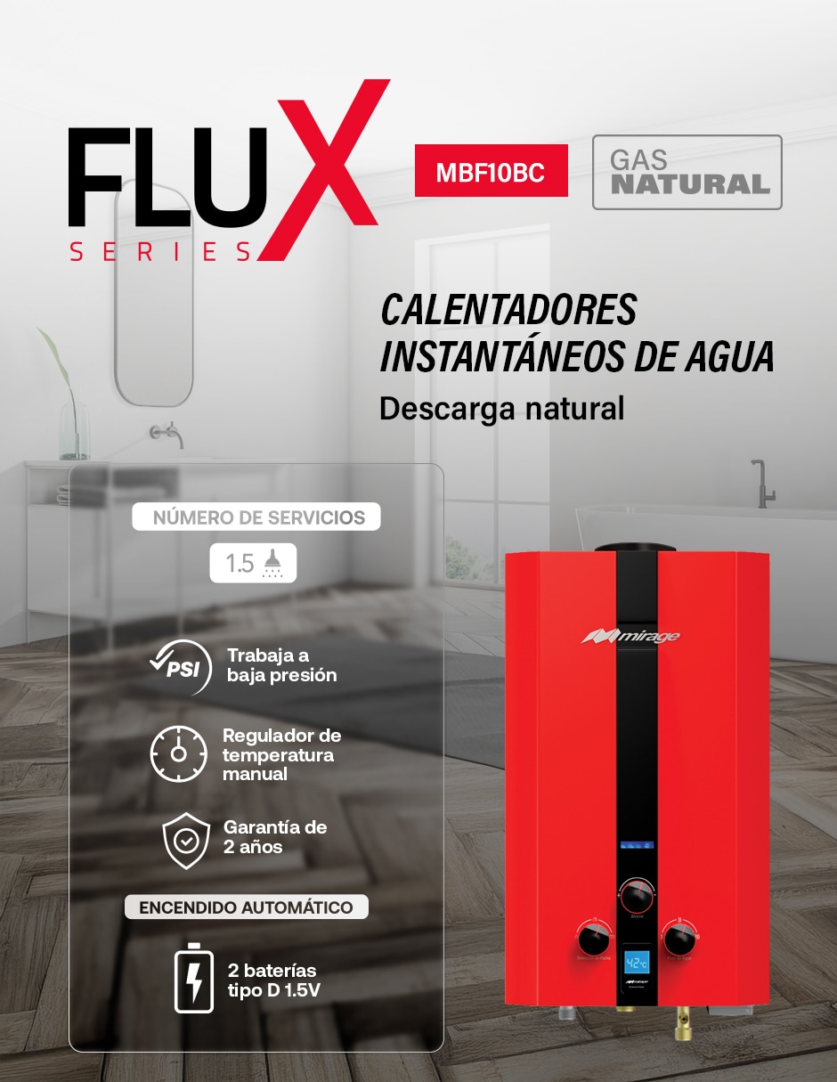 Calentador de paso MBF10BC 10 L Gas natural 5