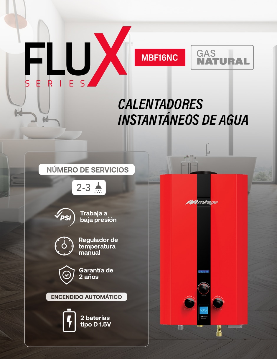 Calentador de paso MBF16NC 16 L Gas natural 6