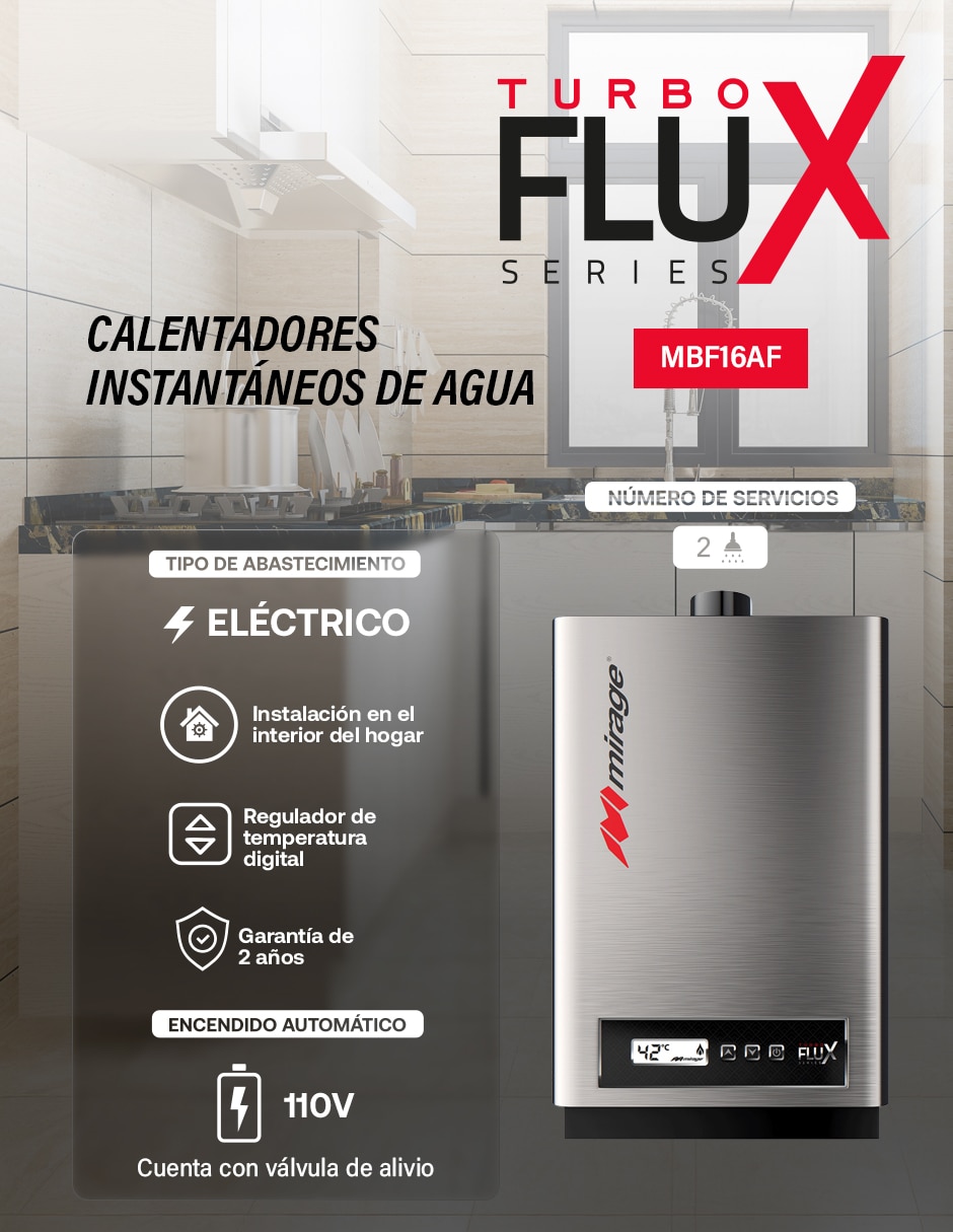 Calentador de paso MBF16AF 16 L Gas LP 9