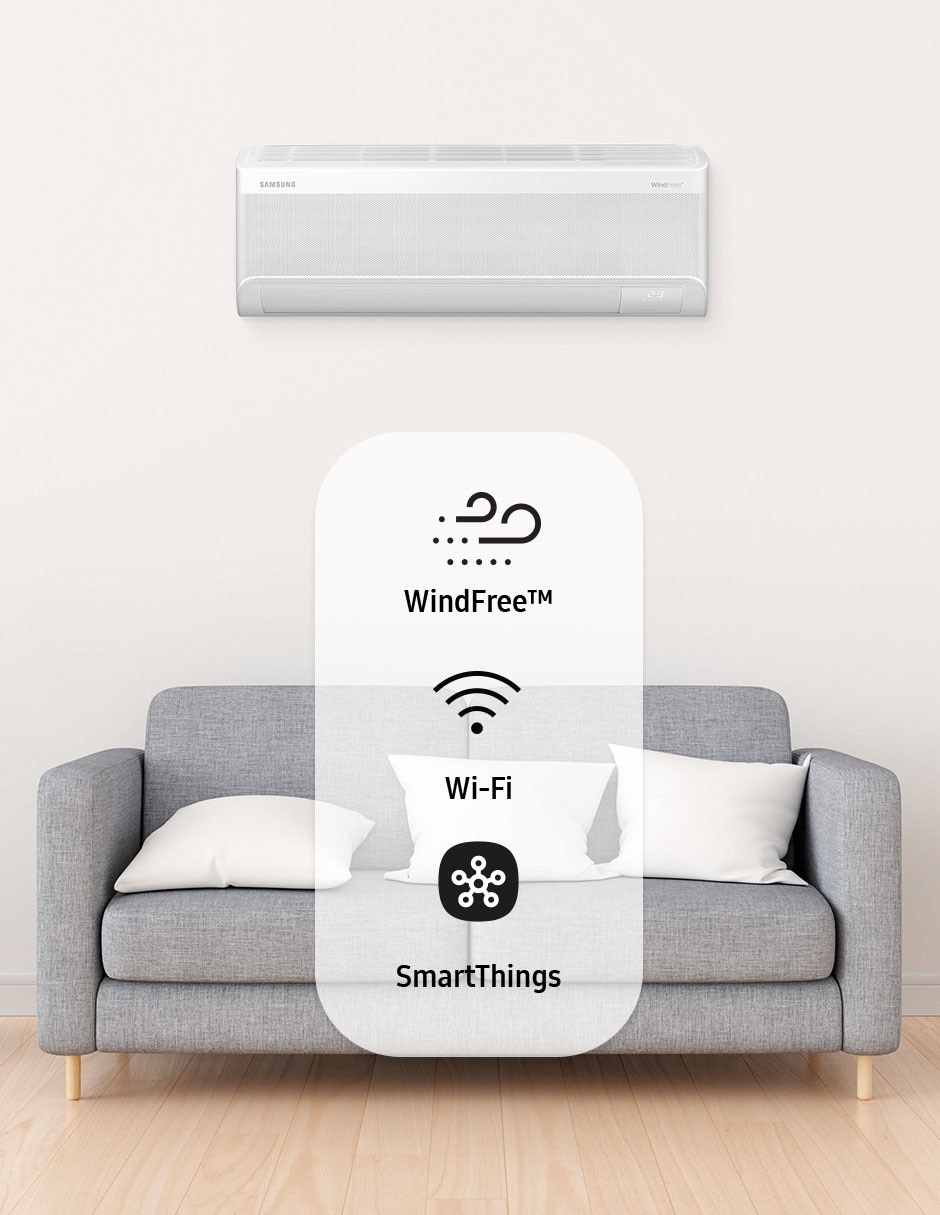 Aire acondicionado mini split inverter Samsung Windfree Frío y calor 22000 BTU AR60F24C1HW/AX 220 V