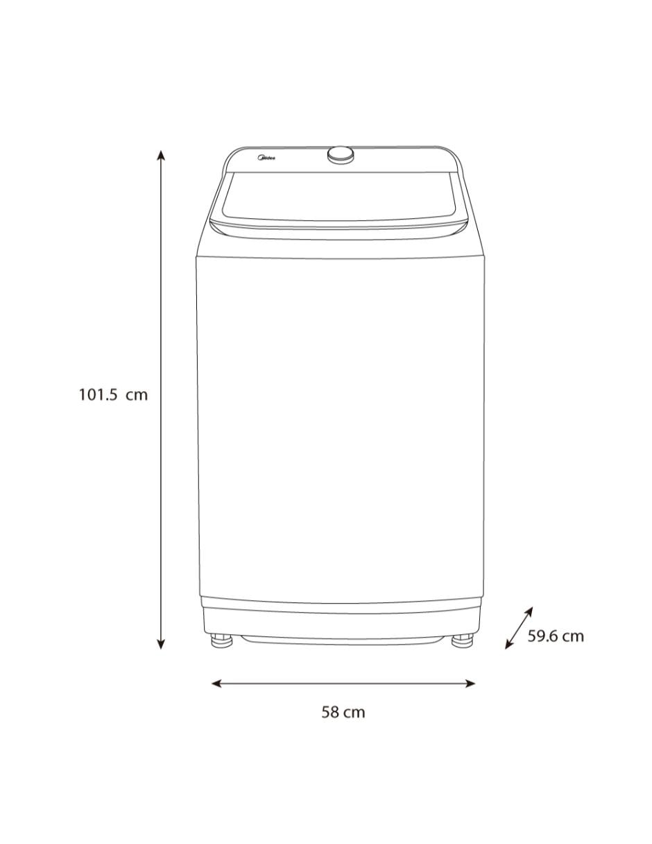 Lavadora Midea 16 kg automática carga superior ma512w16/w