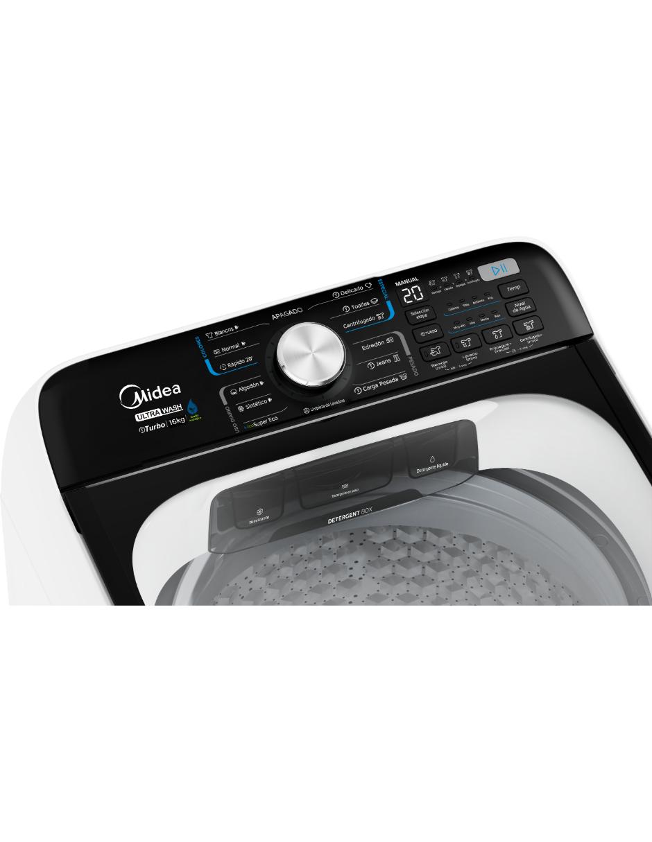 Lavadora Midea 16 kg automática carga superior ma512w16/w