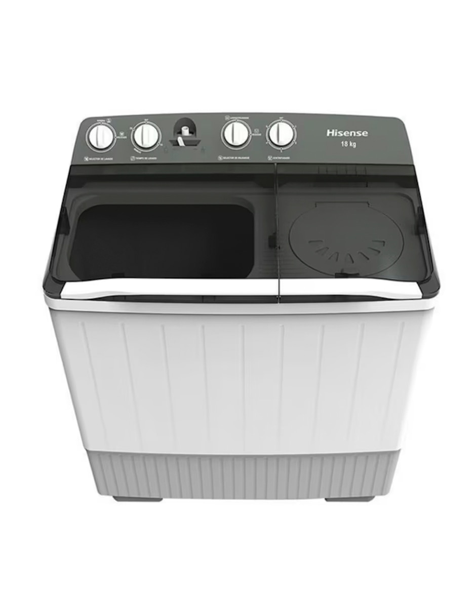 Lavadora doble tina Hisense 18 kg manual carga superior wsa1803p