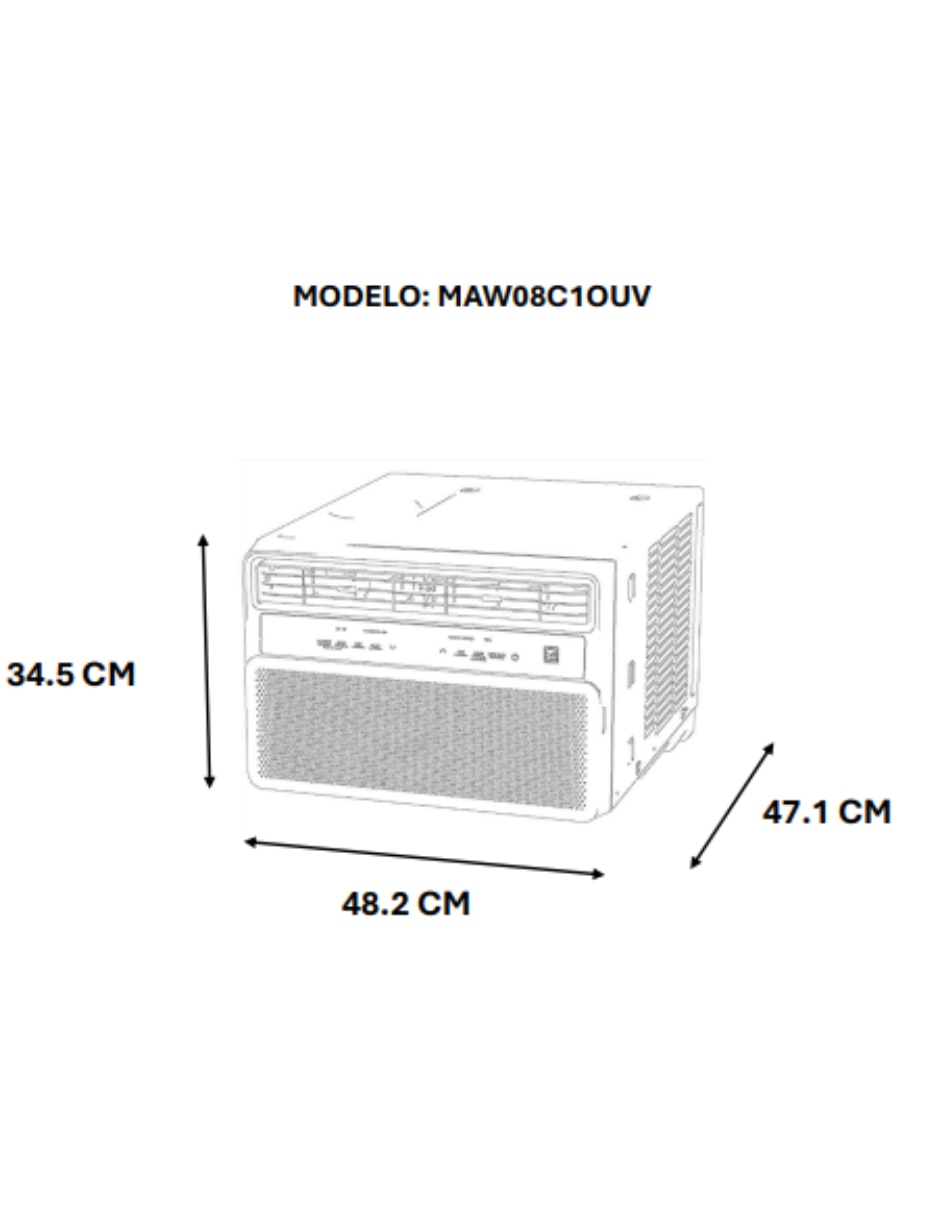 Aire acondicionado de ventana Frío 8000 BTU MAW08C1OUV 100 V 4