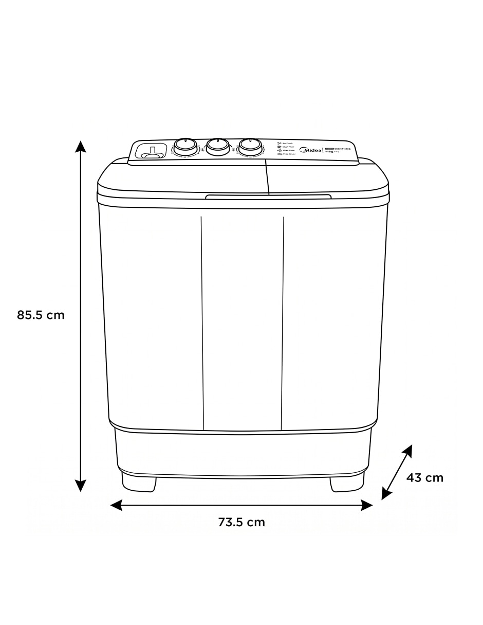 Lavadora doble tina 11 kg semiautomática carga superior MT100W110/WG-MX 7