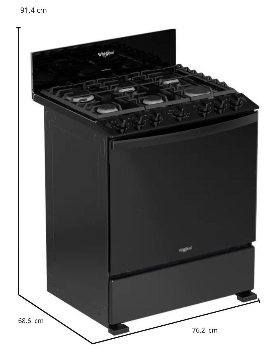 Estufa de piso a gas lp 76.2 cm WFR3400B 30" NGO de 6 quemadores 3