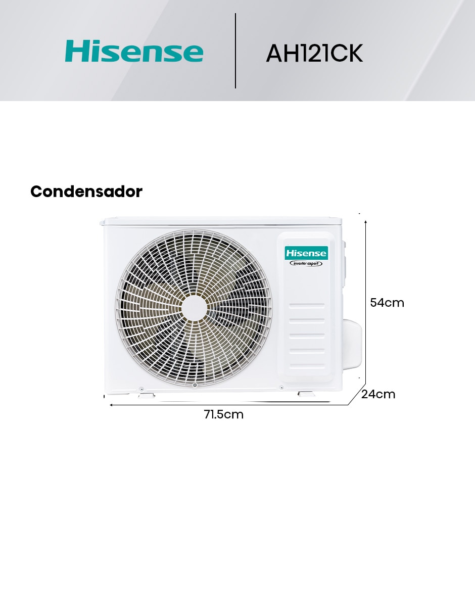 Aire acondicionado mini split Hisense frío y calor 12000 BTU HS.AA.12.110FC.AH121CK 115 V