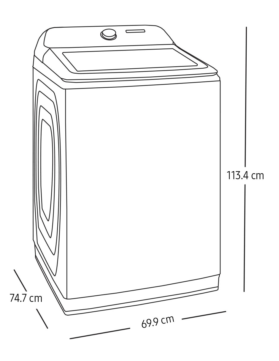 Lavadora Samsung 25 kg automática carga superior WA25DG5505AWAX