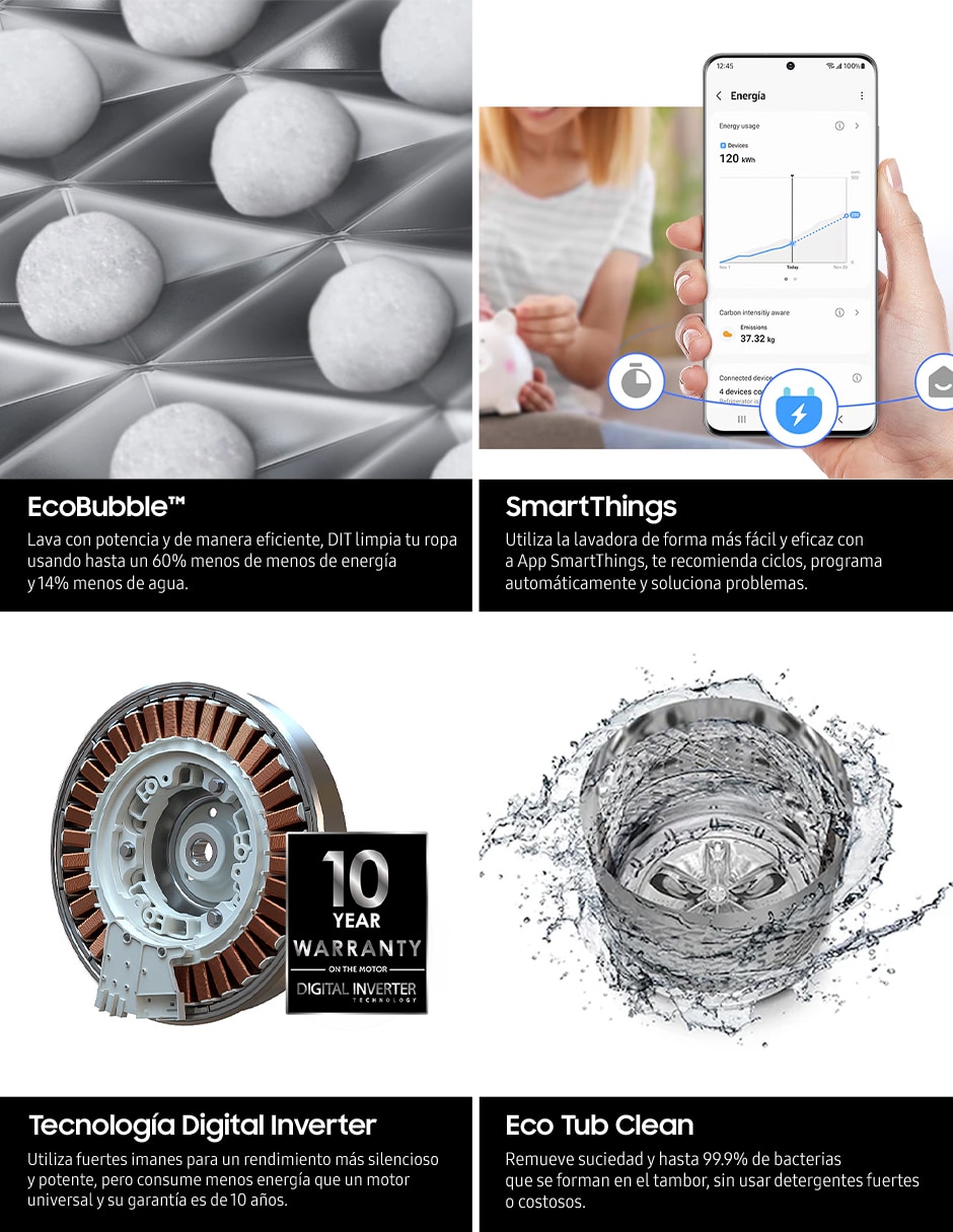 Lavadora Samsung 25 kg automática carga superior WA25DG5505AWAX