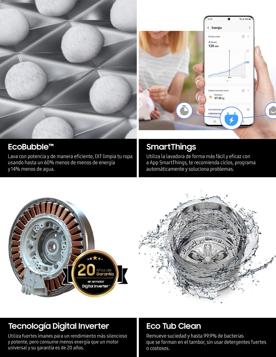 Lavadora Samsung 25 kg automática carga superior WA25DG5505AVAX
