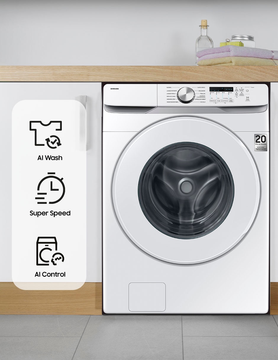 Lavadora 26 kg automática carga frontal WF26DG8250AWAX