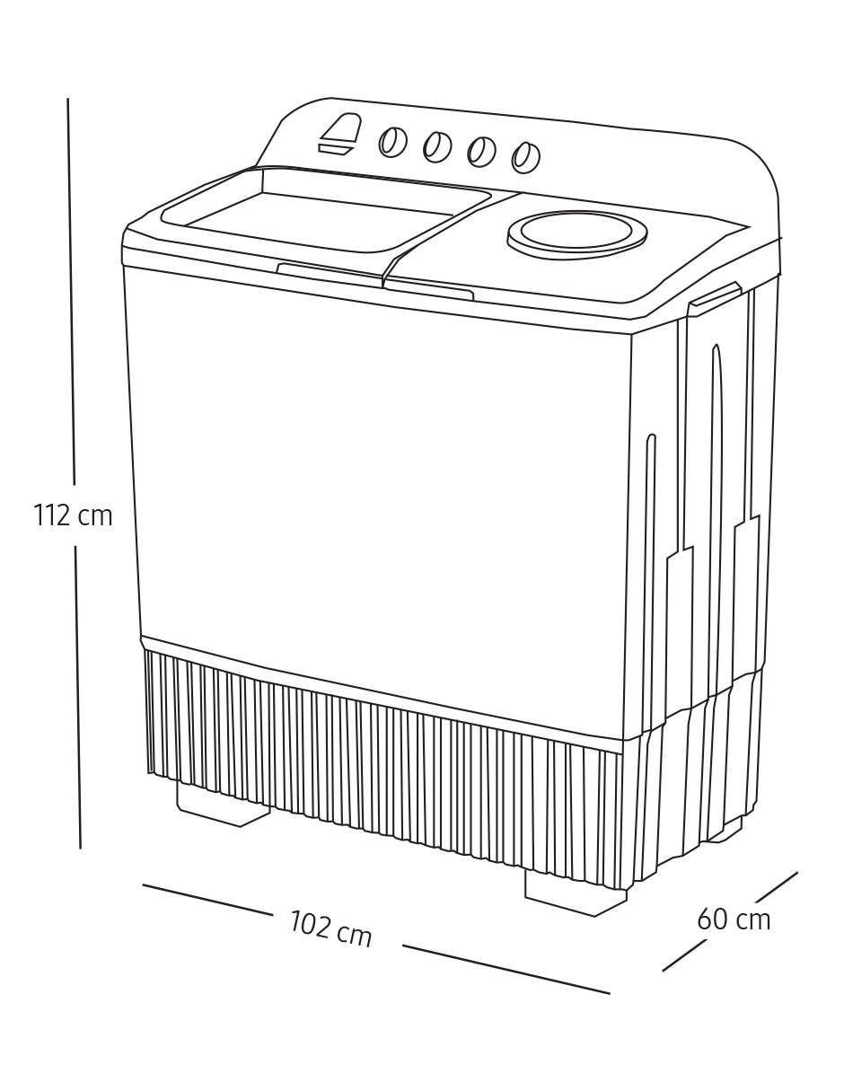Lavadora doble tina Samsung 21 kg semiautomática carga superior wt21f6300lg/ax