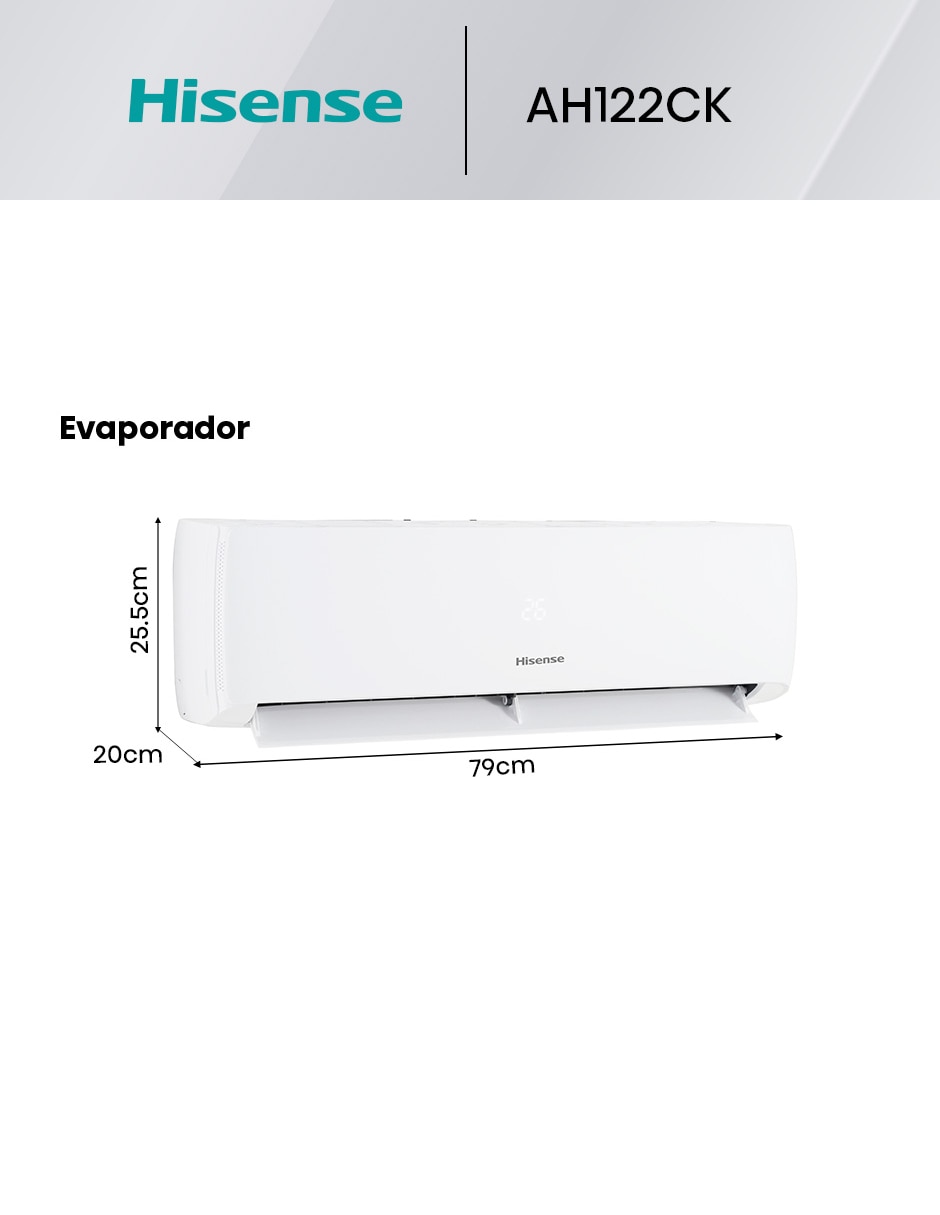 Aire acondicionado mini split Hisense frío y calor 12000 BTU HS.AA.12.220FC.AH122CK 220 V