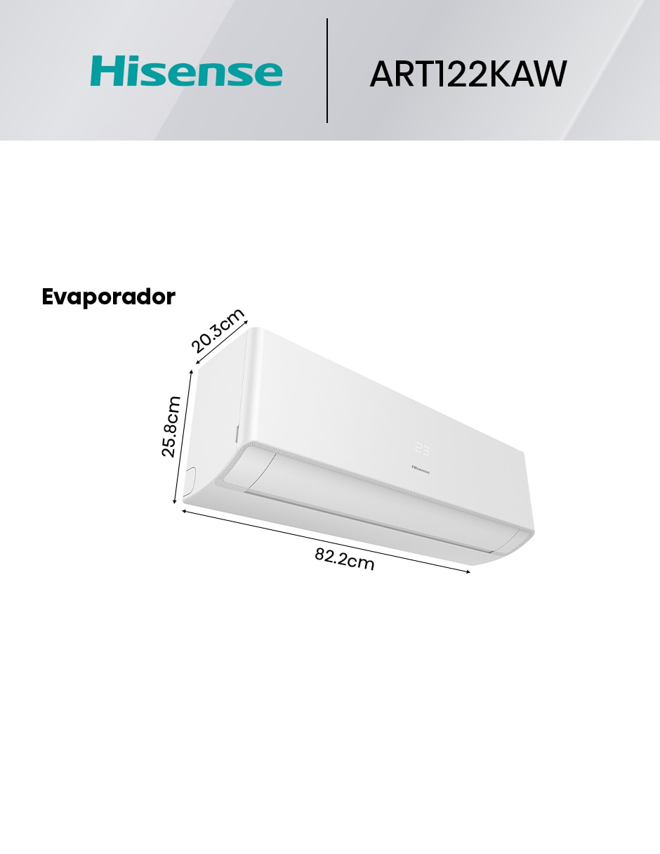 Aire acondicionado mini split inverter Hisense Frío 12000 BTU HS.A.12.220F.ART122KAW 220 V