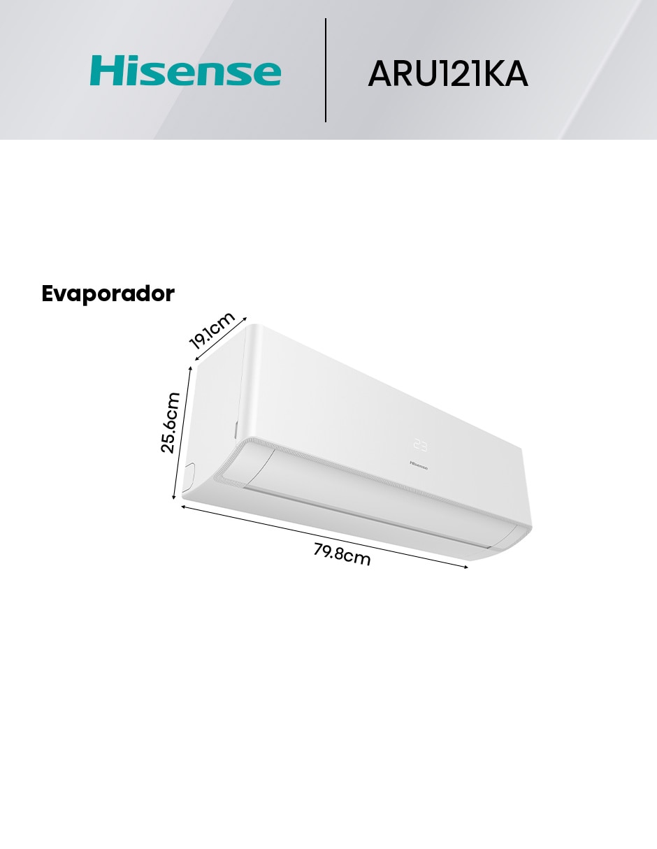Aire acondicionado mini split inverter Frío y calor 12000 BTU HS.A.12.220FC.ARU122KA 220 V 7