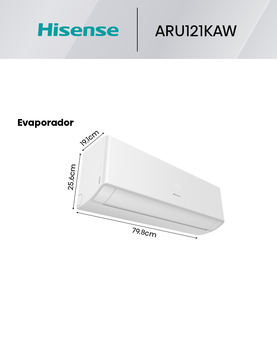Aire acondicionado mini split inverter Hisense Frío y calor 12000 BTU HS.12.110FC.ARU121KAW 115 V