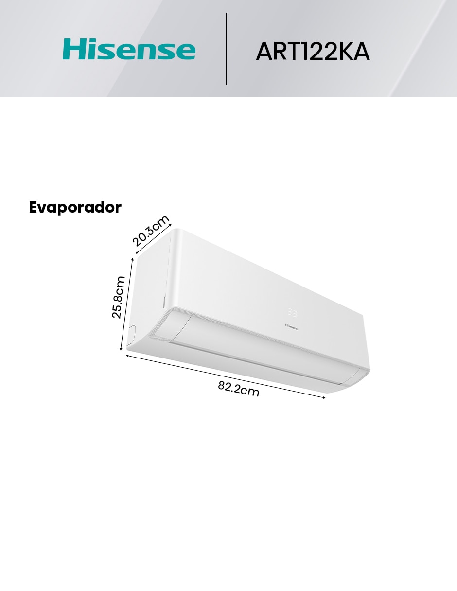 Aire acondicionado mini split inverter Frío 12000 BTU HS.AA.12.220F.ART122KA 220 V 4