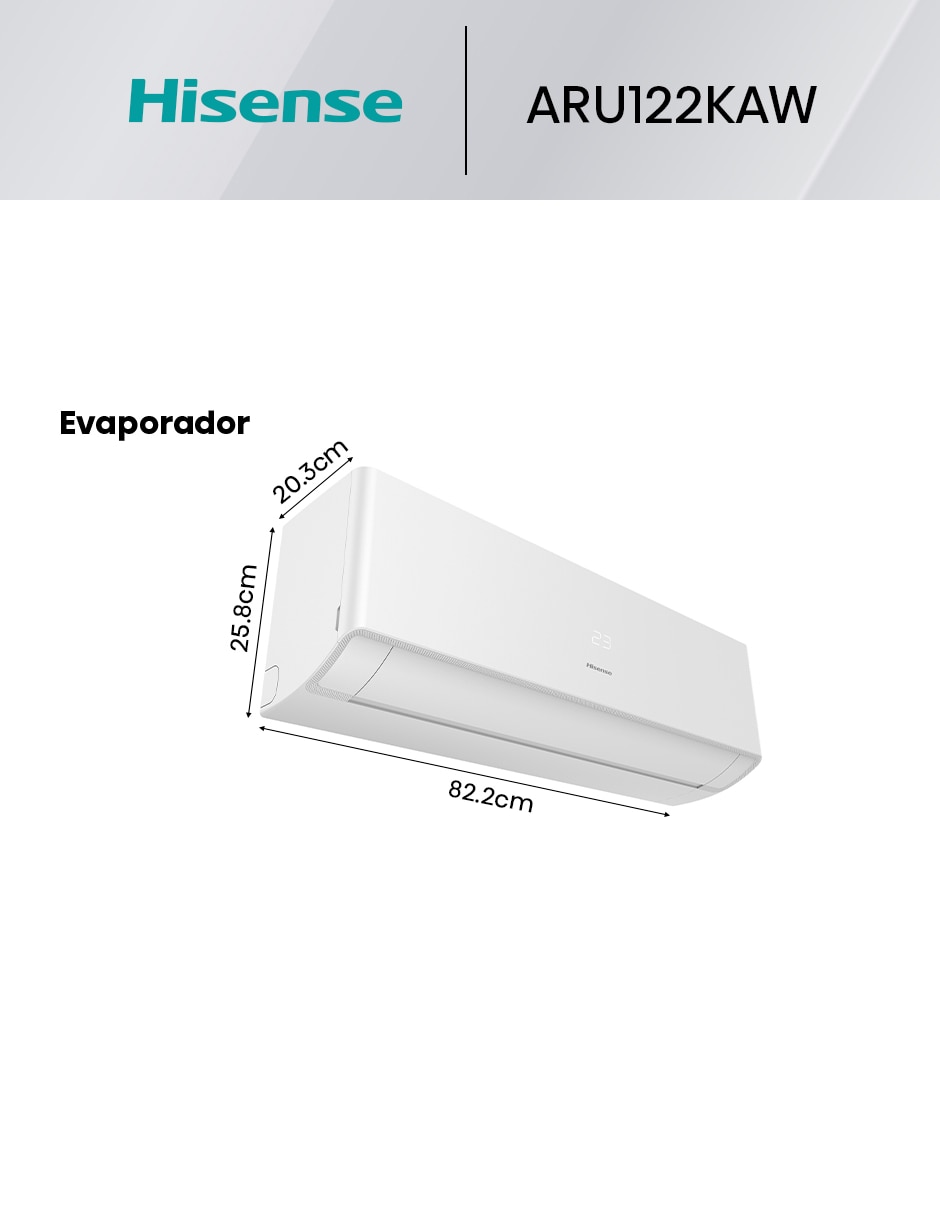 Aire acondicionado mini split inverter Hisense Frío y calor 12000 BTU HS.12.220FC.ARU122KAW 220 V