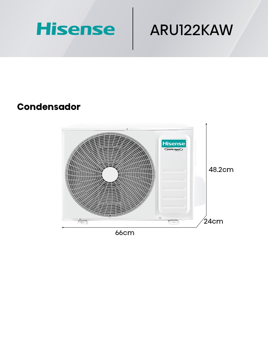 Aire acondicionado mini split inverter Frío y calor 12000 BTU HS.12.220FC.ARU122KAW 220 V 8