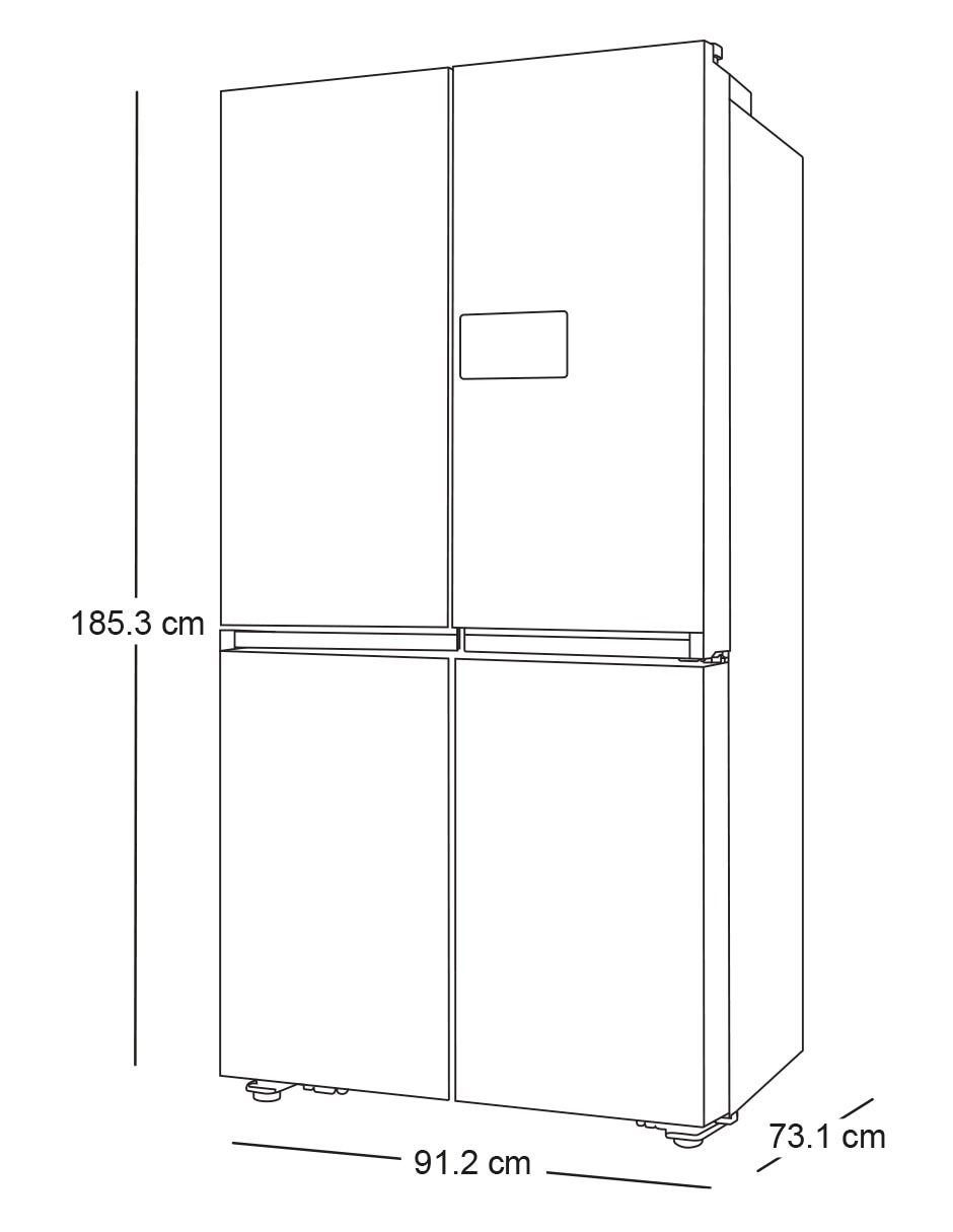 Refrigerador French door Samsung 23 pies cúbicos inverter y fábrica de hielo RM90F66CDWEM