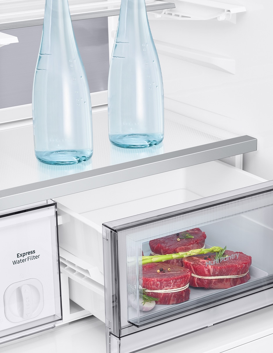 Refrigerador French door Samsung 23 pies cúbicos inverter y fábrica de hielo RM90F66CDWEM