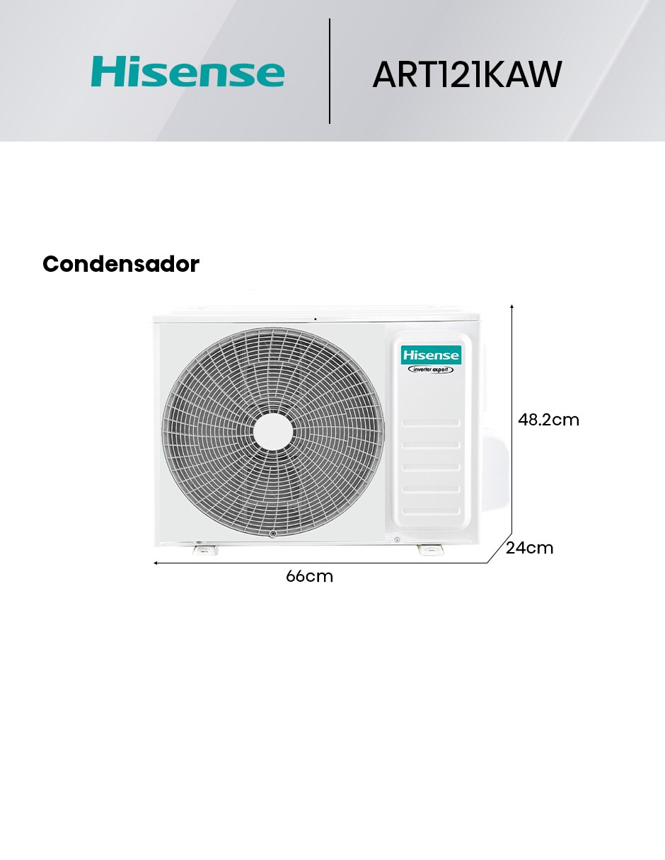 Aire acondicionado mini split inverter No aplica Frío 12000 BTU HS.A.12.110F.ART121KAW 13