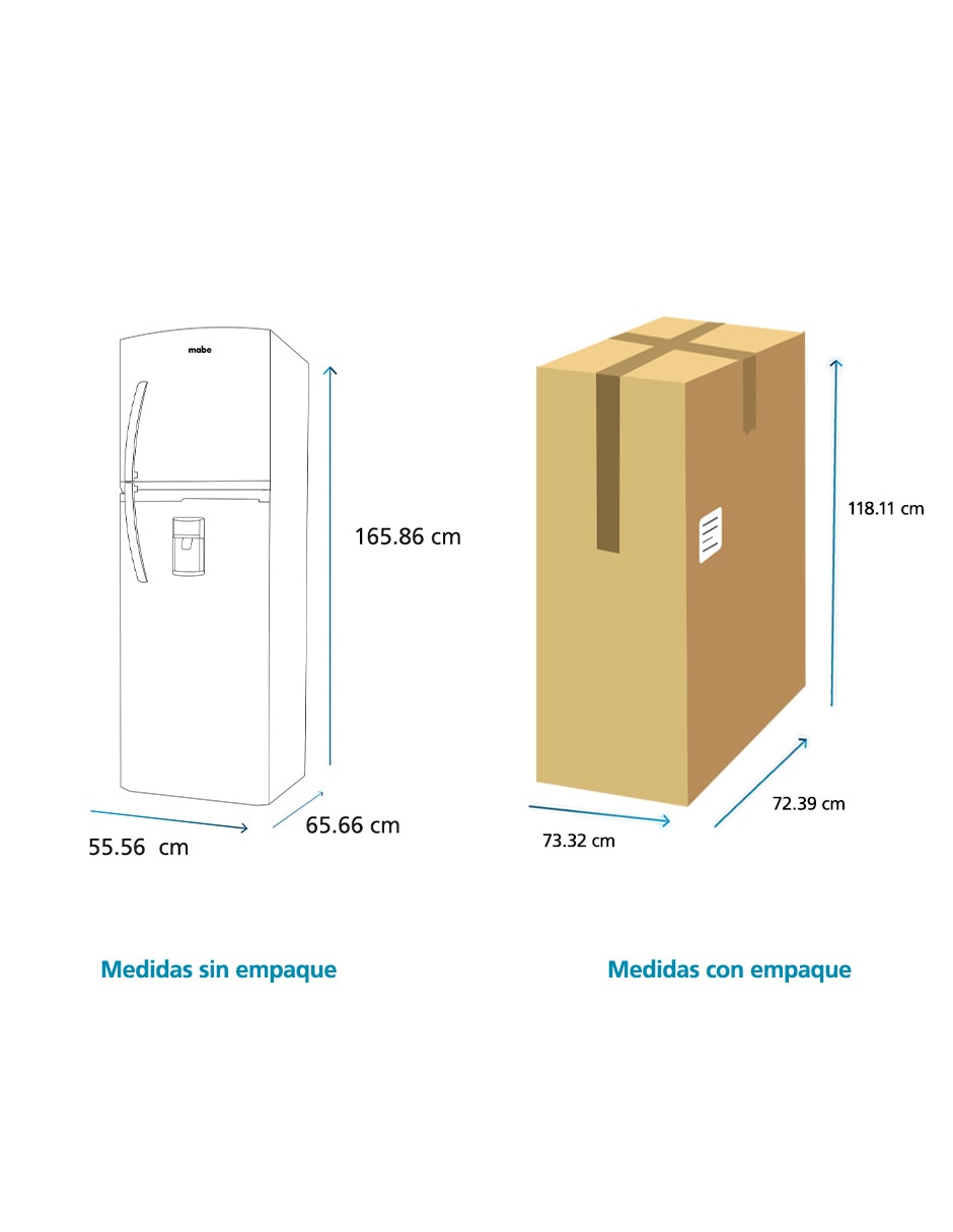 Refrigerador top mount Mabe 10 pies cúbicos no frost RMA250FYMRP0