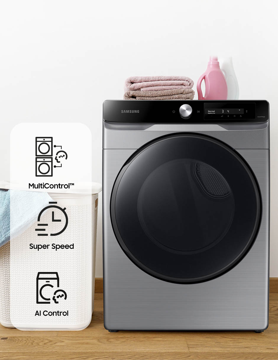Secadora de gas Samsung de 24 kg con 14 ciclos DVG24C6370P/AX