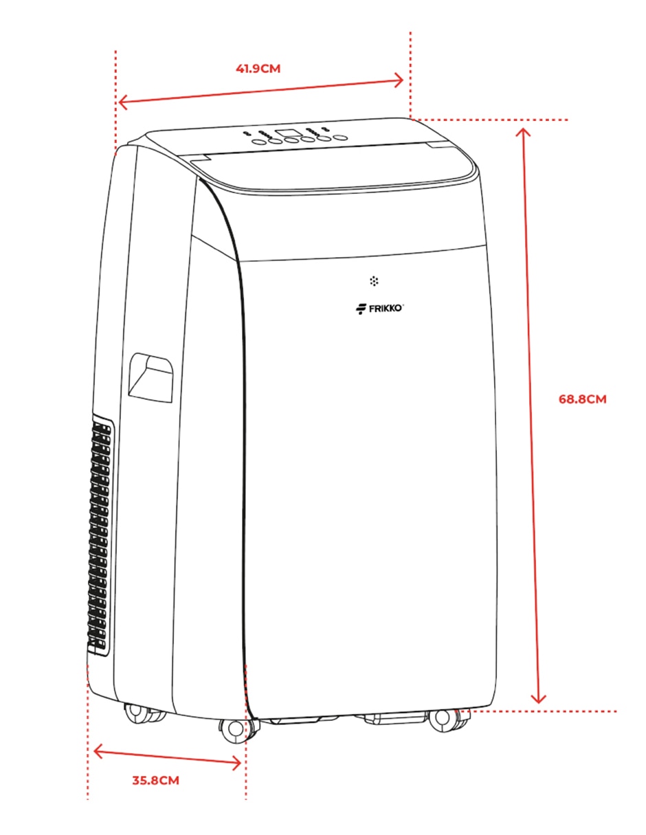 Aire acondicionado portátil Frikko Frío y calor 12000 BTU 141H+ 115 V