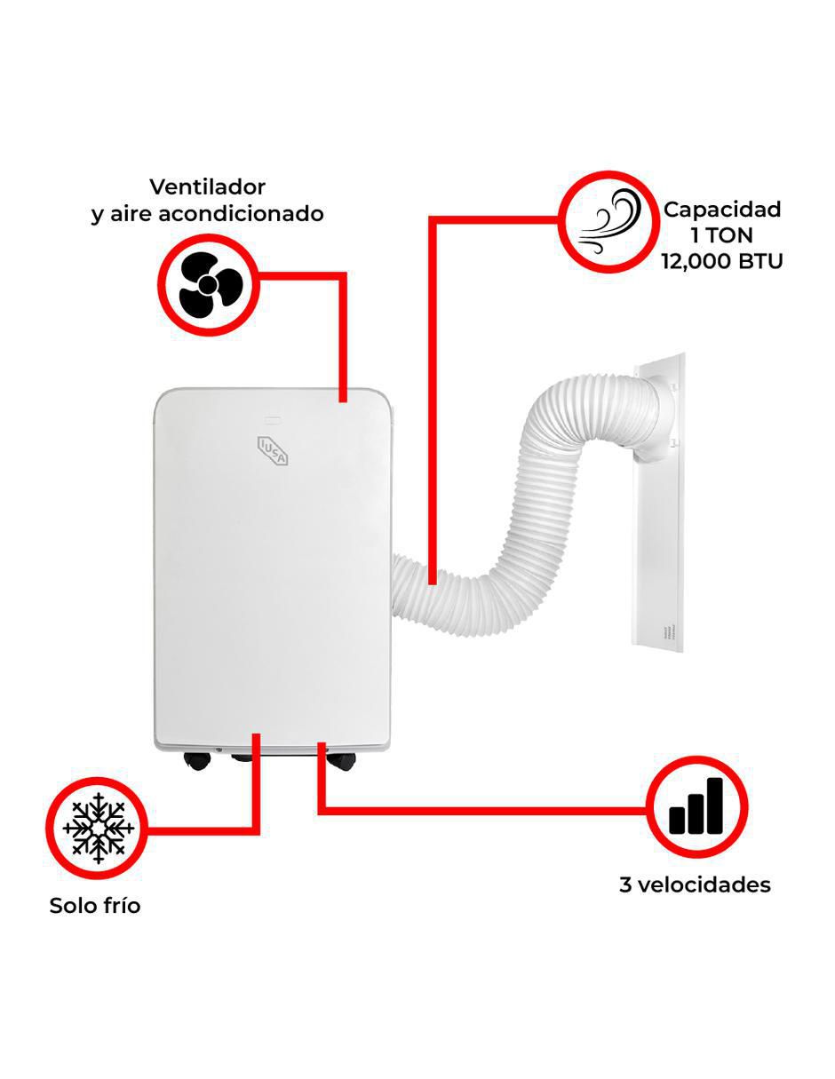 Aire acondicionado portátil Iusa Frío 12000 BTU ACPR12 115 V