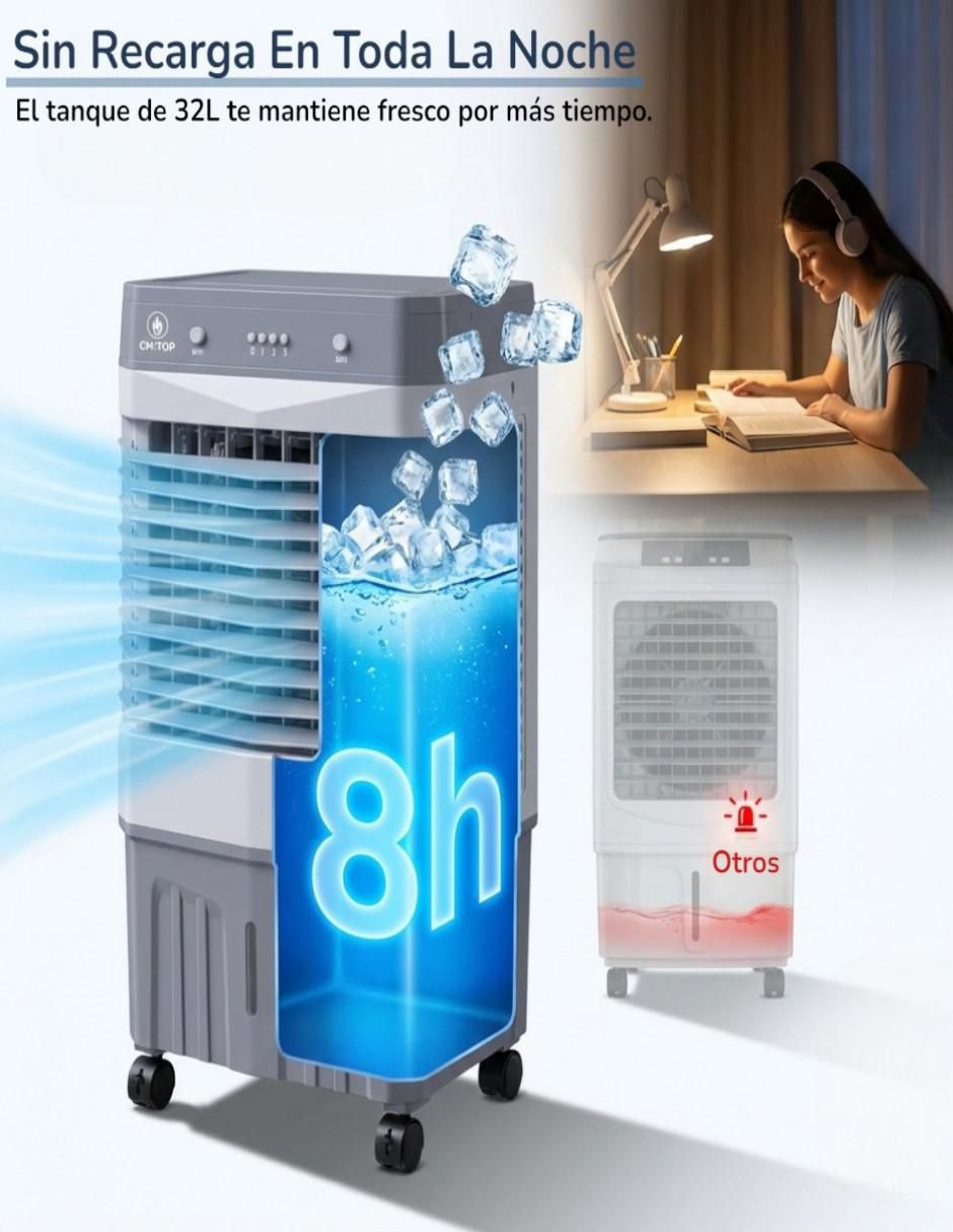 Aire acondicionado portátil 3 en 1 (ventilador, enfriador y humidificador) de 32L frío y calor VEN25 3
