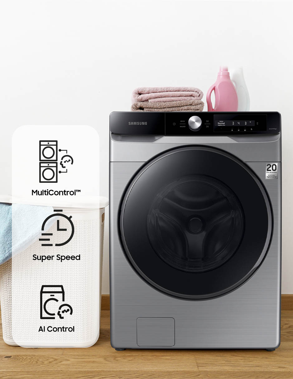 Lavadora Samsung 22 kg automática carga frontal WF22C6400AP/AX