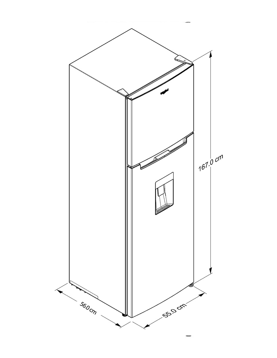 Refrigerador top mount Whirlpool 9 pies cúbicos inverter WT32409D